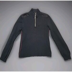 Buffalo David Bitton‎ Mens Navy Half Zip Long Sleeve Turtleneck Sweater Size L